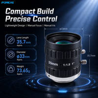 Objectif de vision industrielle 10MP 1 pouce 12mm à monture C, F2.0-F22, mise au point manuelle pour l'inspection des PCB, des composants électroniques et des pièces de précision