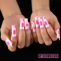 Lot de faux ongles artificiels, capsules pour manucure, couverture complète, press-on nails, cercueil LONG
