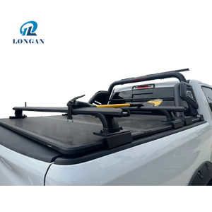 Tonneau ฝาปิดอลูมิเนียมแข็งที่คลุมเตียงรถบรรทุกสีเงินพร้อมแร็คหลังคาบรรทุกของสำหรับ <span class=keywords><strong>Ford</strong></span> <span class=keywords><strong>Ranger</strong></span> T6 <span class=keywords><strong>wildtrak</strong></span> Isuzu D MAX - Product Image 6