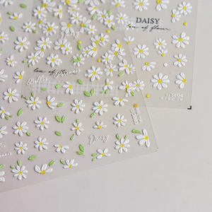 Venta caliente Daisy Flower Nail Stickers 5d Relief Flower Design Decoración Nail Art Calcomanías Encantos para <span class=keywords><strong>uñas</strong></span> - Product Image 3