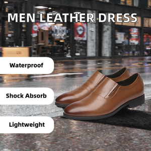 <b>Men</b> Brown Slip on <b>Dress</b> Shoes Leather Look Loafers Lightweight Business Formal Party Footwear - Product Image 2