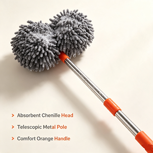 Brosse de lavage de voiture en microfibre avec manche télescopique pour le nettoyage et le detailing - Product Image 2