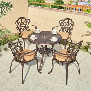 סיטונאי פטיו אלומיניום מתכת סט שולחן וכיסאות חיצוני לגינה למסעדה
