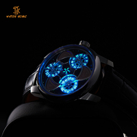 Montre-bracelet mécanique automatique à heures sauteuses, personnalisable OEM, faible MOQ, boîtier en acier inoxydable de luxe pour hommes