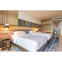 Conjunto de dormitorio de Hotel de tamaño King, personalizado, profesional, grande y moderno, muebles de habitación para Hotel de 5 estrellas