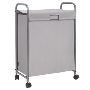 Petit espace moderne 85 L gris <span class=keywords><strong>panier</strong></span> à <span class=keywords><strong>linge</strong></span> roulant trieur 2 charges capacité organisateur <span class=keywords><strong>panier</strong></span> vêtements sales meubles <span class=keywords><strong>de</strong></span> <span class=keywords><strong>salle</strong></span> <span class=keywords><strong>de</strong></span> <span class=keywords><strong>bain</strong></span> - Product Image 1