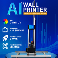 Mesin Printer dinding 3D AI kualitas tinggi merek terbaik otomatis dengan H16 Printer dinding vertikal kepala cetak untuk dekorasi Interior