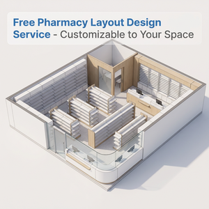 Étagères de présentation pharmaceutiques robustes et écologiques, simples ou double face, réglables, pour pharmacies, faciles à assembler - Product Image 5