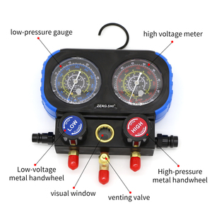 कार एयर कंडीशनिंग दबाव कई गेज नली किट <span class=keywords><strong>R22</strong></span> R-410A R-134a उच्च गुणवत्ता वाले धातु रेफ्रिजरेटर दबाव गेज सेट - Product Image 2