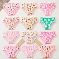 Culottes pour filles douces pour la peau, taille mi-haute, à motif floral, en coton tricoté fin, coupe ergonomique 3D, respirantes