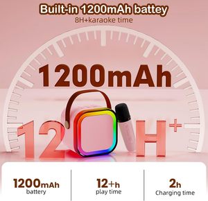 Machine de karaoké portable à LED pour la maison, mini système de karaoké avec haut-parleur pour enfants, très vendue - Product Image 6