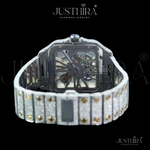 Reloj de Cuarzo con Diamantes Moissanite Resistentes al Agua, de Alta Demanda, para Hombre, Reloj de Pulsera Deportivo de Acero Inoxidable de Lujo, Disponible para la Venta - Product Image 3