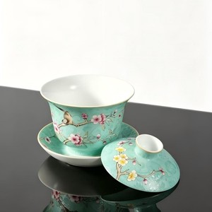 Gaiwan in Porcellana Rossa Premium Famille Rose, Stile Tradizionale <span class=keywords><strong>Sgraffito</strong></span>, Motivo Serenità Invernale, Tazza per Tè Kung Fu con Coperchio - Product Image 4