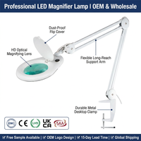 Adjustable LED Magnifying Lamp With Clamp Swing Arm Magnifier Light for Nail Salon Beauty Spa Electronics Repair Jewelry