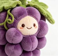 Usine de jouets en peluche en forme de raisin personnalisés OEM ODM, peluches de fruits en peluche douces personnalisées avec logo pour cadeau promotionnel