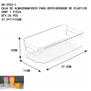 Portaoggetti in plastica per frigorifero 375x11x10cm contenitore da cucina elegante portatile di lusso creativo - Product Image 1