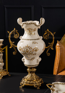 European Luxury Oversized Ceramic Floor Vase for Living Room Decor - Product Image 5