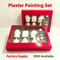 Kit de peinture sur plâtre DIY de Noël, statues en plâtre non peintes, ensemble d'artisanat artistique pour cadeaux de fête
