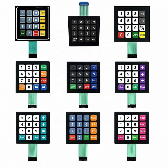 Custom Key Embossed Waterproof Membrane Switch Premium Keypad & Keyboard Custom Silicone Matrix Membrane Switch