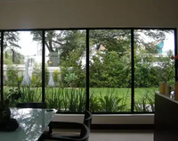 Fenêtre fixe en aluminium avec panneau scellé sécurisé et verre flottant transparent, profilé en aluminium, très populaire pour les immeubles de bureaux