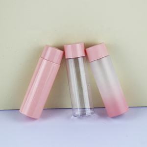Gradiente rosa y transparente 50ml/60ml botella de tóner redonda de plástico para el cuidado de la piel tapón de rosca económico precio bajo embalaje de belleza para Loti - Product Image 3