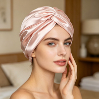Gorro de Dormir Ajustable 100% Seda Pura para Cuidado del Cabello Unisex, Ambos Lados, 22 Momme, Turbante de Seda Natural, para Deportes y Playa
