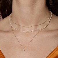 Collier ras-de-cou pour femme Gemnel, bijoux minimalistes pour filles, plaqué or, mini perle d'eau douce irrégulière