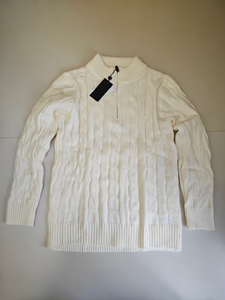 Áo len dệt kim thu đông ảnh thật dành cho nam và nữ, cổ đứng, thêu, áo len nửa khóa kéo dành cho nữ - Product Image 5