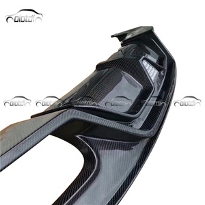 For Jaguar F-TYPE Carbon Rear Diffuser Bumper Lip Fins Spoiler Rear Splitter With <b>LED</b> <b>Light</b> 2018+ - Product Image 5