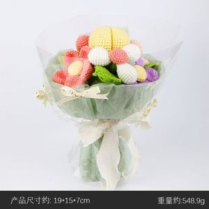 Vente en gros de tournesols au crochet en pot, fleurs tricotées à la main, décoration de bureau, cadeau de remerciement pour les enseignants - Product Image 2
