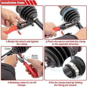 Jeu <span class=keywords><strong>de</strong></span> 2 pinces pour colliers <span class=keywords><strong>de</strong></span> serrage <span class=keywords><strong>de</strong></span> soufflet <span class=keywords><strong>de</strong></span> cardan, kit d'outils universels <span class=keywords><strong>de</strong></span> serrage à oreilles avec coupe-câbles pour essieux automobiles et flexibles d'aspiration - Product Image 6