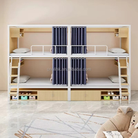 Nouveau moderne exclusif mélamine Durable en bois sûr université espace Capsule adultes lits superposés avec escaliers