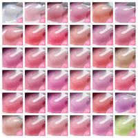 Deroi Gel dur rose pailleté pour extension d'ongles couleur nude, gel de construction pour extension d'ongles
