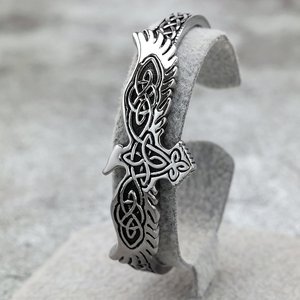 Pulsera yunnique Nordic Raven, pulsera de plata tibetana, joyería unisex, regalo, pulsera de moda con forma de animal - Product Image 4