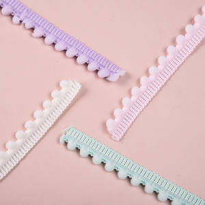 Larghezza 1.2 cm Non elastica <span class=keywords><strong>con</strong></span> bordo di denti piccoli Pom Pom <span class=keywords><strong>con</strong></span> rivestimento a sfera abito <span class=keywords><strong>con</strong></span> orlo pizzo per bagno doccia spugna accessori - Product Image 6