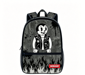 Zaino Personalizzato WOKADE Normcore/Minimalista con Graffiti, Antifurto, Impermeabile, in Tessuto Oxford, Hell Flame Street 36-56L, con Cerniera USB RFID - Product Image 1