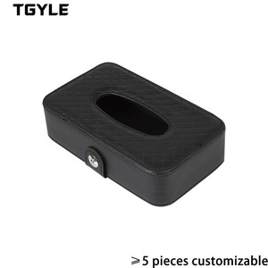 Caja de Almacenamiento Interior de Lujo en Cuero PU, Universal para Visera de Coche y Portapañuelos para Asiento Trasero, Nuevos Kits de Almacenamiento para Vehículos - Product Image 1