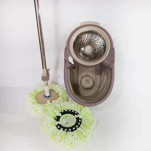 Spin Mop With Floating Bucket Stainless Steel Rod Rectangular Chenille Mop Head Wheels For Household Cleaning - Product Image 2