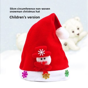 Chapeau de Noël pour enfants en non-tissé à coudre, motif Père Noël - Product Image 4