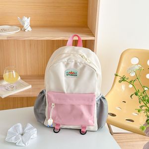 New bonito <span class=keywords><strong>14</strong></span> polegadas cor bloco mochila impermeável casual leve jardim de infância escola saco para meninos meninas zipper - Product Image 6
