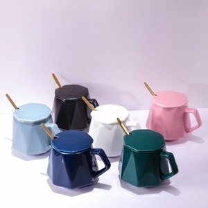 Nueva <span class=keywords><strong>Taza</strong></span> de Café de Cerámica con Forma de Diamante y Logotipo Personalizado Estilo Nórdico, con Cuchara y Caja de Regalo - Product Image 3