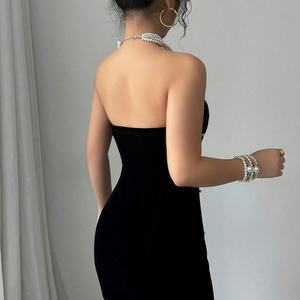 Nuevo Vestido de Fiesta Mini Negro Elegante y Casual con Espalda Descubierta para Mujer, Estilo Perla, Venta Caliente OEM - Product Image 2