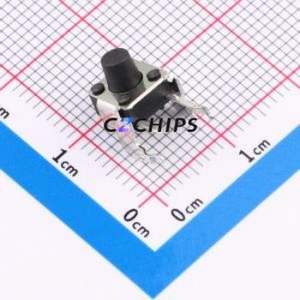 TS-1093A-A7B3-D2 Tactile Switch Through hole,6x6mm Switch Single Pole Single Throw Round Button Right Angle Insert 6mm - Product Image 1