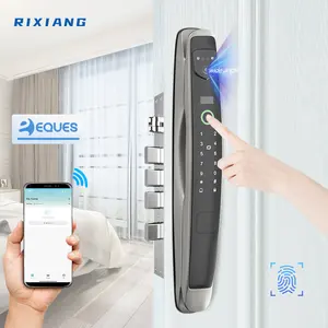 3D face camera fingerprint password swipe card smart APP door lock con funzione vocale gate lock fence fingerprint lock