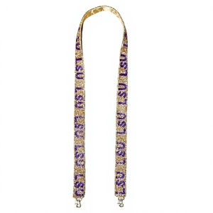 CRYSTAL CRAFT 4681 Vintage Style Beaded Ribbon <b>Strap</b> Hook with Customizable Text Eco-Friendly Handbag Accessories - Product Image 1