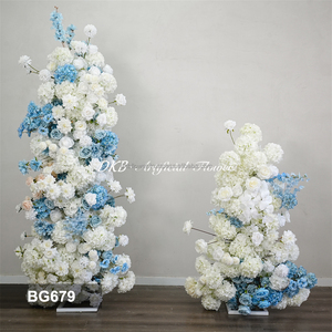 Fleurs artificielles faites à la main DKB pour la décoration de mariage et de rentrée scolaire, arche de fleurs bleues et blanches - Product Image 3