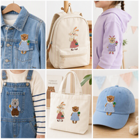 Toppe Ricamate Personalizzate con Animali Carini e Design Floreale, Prezzo di Fabbrica, Basso MOQ, Termoadesive per Abbigliamento Bambini, Borse e Fai da Te