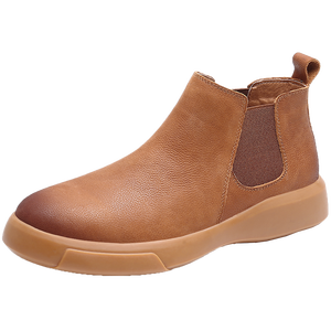 Bottes Chelsea pour hommes en cuir de haute qualité, imperméables, antidérapantes, chaudes, à semelle épaisse, pour hommes - Product Image 1