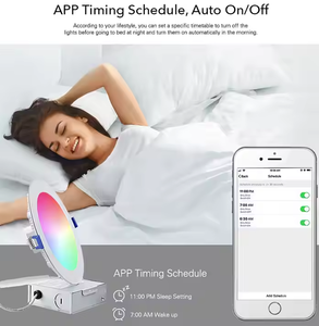 Panel inteligente comercial WIFI de 6 pulgadas, aplicación de <span class=keywords><strong>luz</strong></span> empotrada RGBW ultrafina y control de voz, fácil instalación - Product Image 4