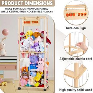 Étagère de rangement en bois transfrontalière pour poupées et jouets en peluche pour enfants, idéale pour le salon, en bois - Product Image 4